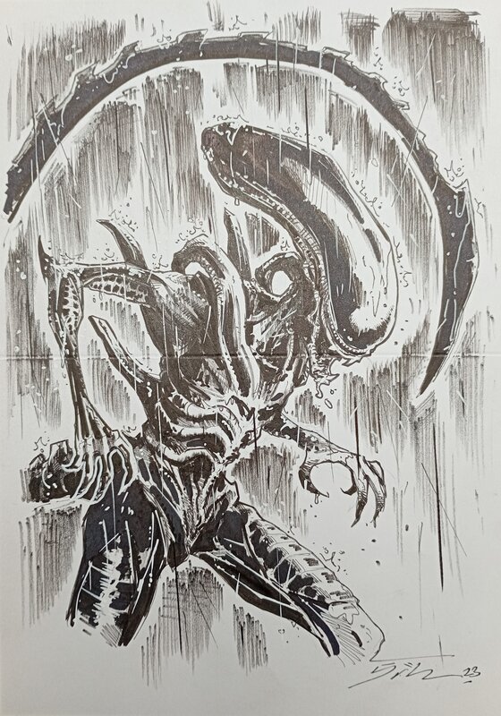 Motteler - Le Xénomorphe - Illustration originale