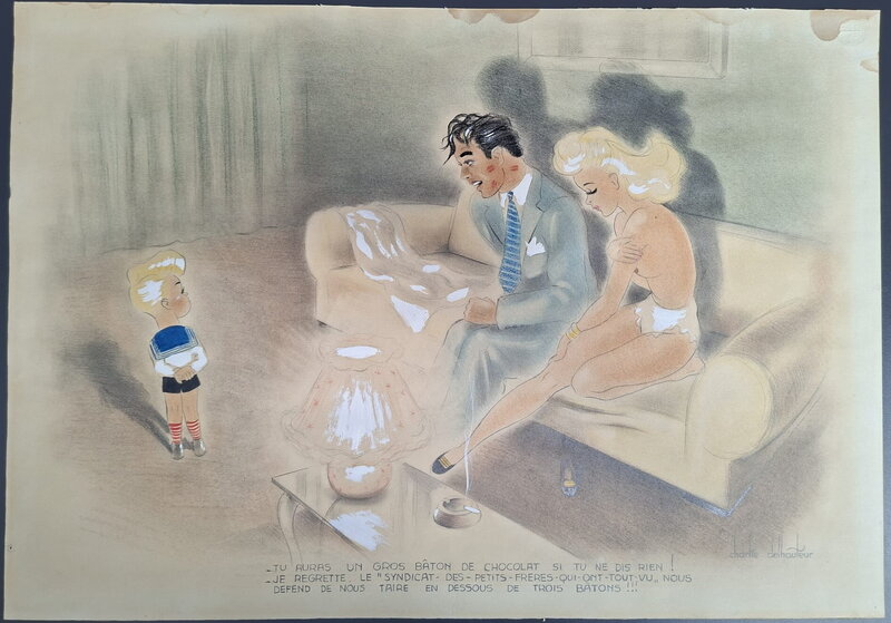 En vente - Le Chantage par Charlie Delhauteur - Illustration originale