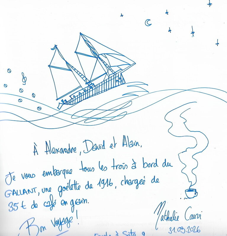 Nathalie Cauvi, Dédicace sur l'album De la graine à la tasse - Dédicace