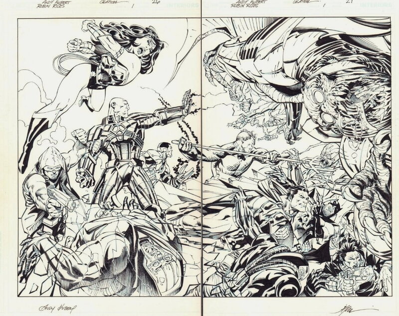 Andy Kubert, Jonathan Glapion, Robin Rises : Omega #1 pgs 26-27 - Planche originale