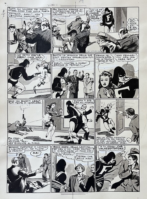 Chott, FANTAX CONTRE L’HOMME QUI TERRORISAIT NEW-YORK : PLANCHE ORIGINALE N°7 (TOME 4) - Planche originale