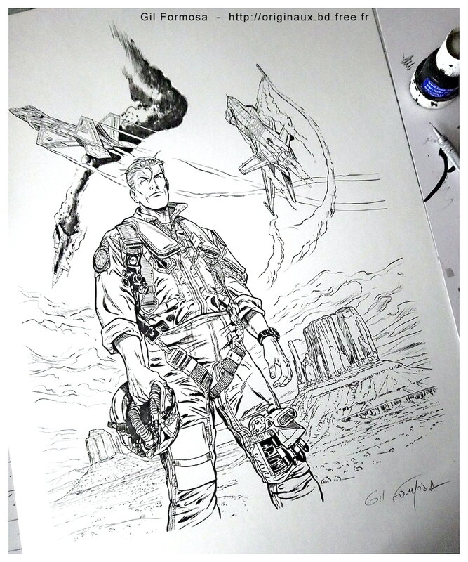 Gil Formosa, Buck DANNY couverture T 59 - Original Illustration