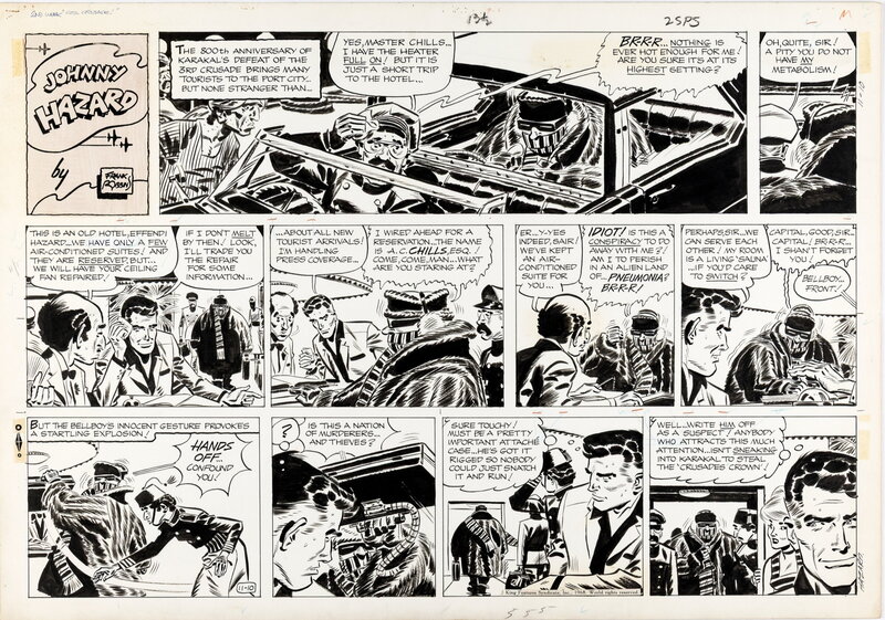 Frank Robbins, Johnny Hazard, Sunday strip, November 10 19680 - Planche originale
