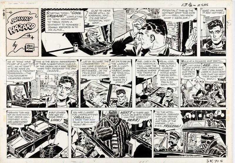 Frank Robbins, Johnny Hazard, Sunday strip, November 3, 2026 - Planche originale