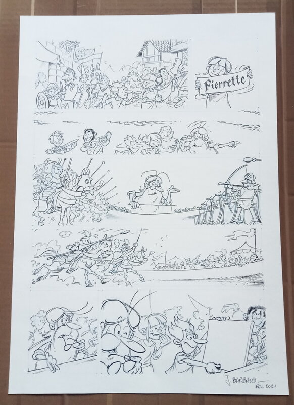 En vente - Jean Barbaud, Il était une fois l'homme, La guerre de cent ans - Planche originale