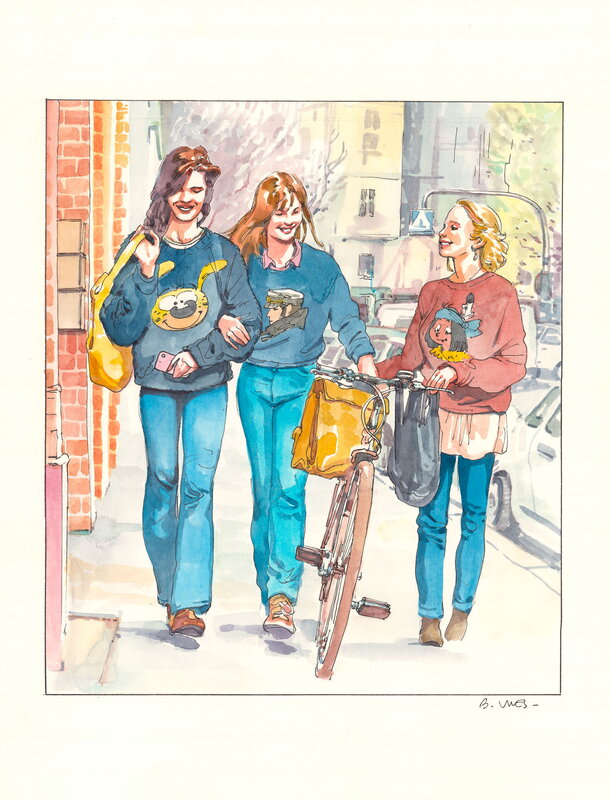 En vente - Les bonnes copines par Bastien Vivès - Illustration originale