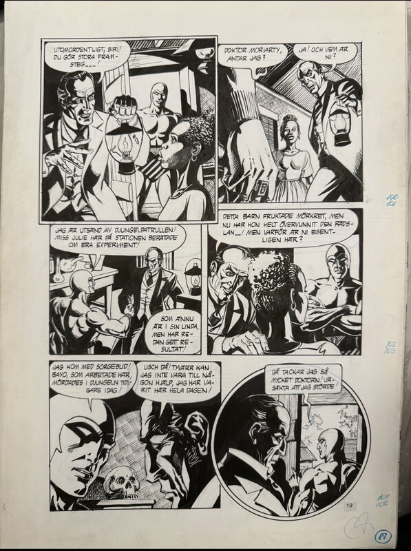 César Spadari, Lee Falk, The Phantom “ The Moriarty Experiment” - Planche originale