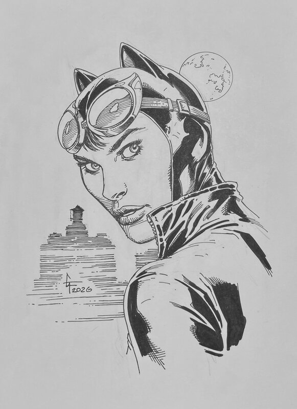 Gary Frank Catwoman - Illustration originale