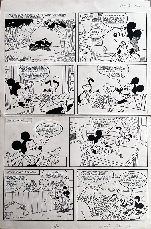 Jaime Cases, Hanco Kolk, Planche Original Disney 'MICKEY MOUSE / PLUTO - 