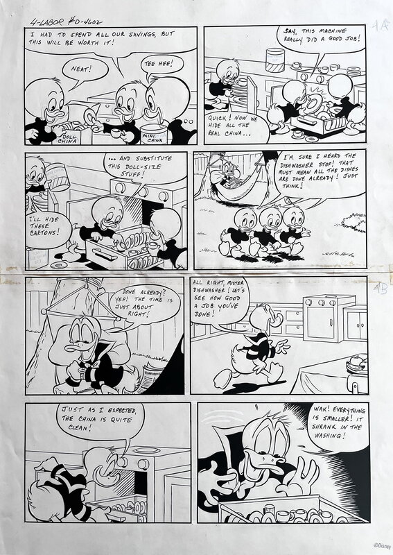 Werner Wejp-Olsen, Oscar Fernández, Planche Original Disney - Donald Duck - Just Division Of Labor / Angebliche Arbeitsteilung - Planche originale