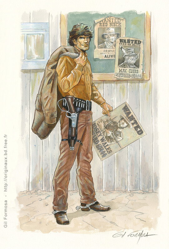 Gil Formosa, Jean Giraud, Jean-Michel Charlier, BLUEBERRY -Joss RANDAL - Planche originale