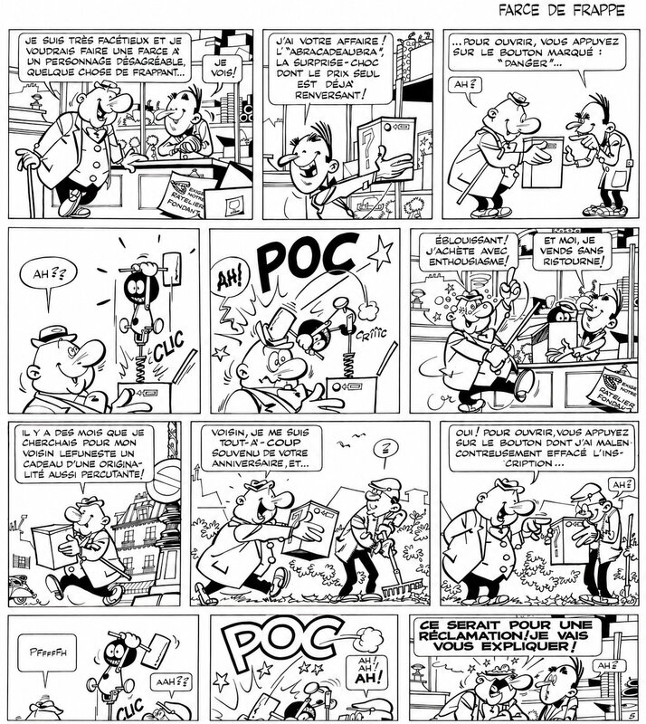 En vente - Greg, 1963 - Achille Talon : Les idées d'Achille Talon cerveau-choc ! - Planche originale