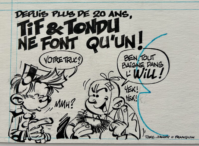 Janry, André Franquin, Bandeau-Titre du Spirou #2316 : hommage à Will - Original Cover