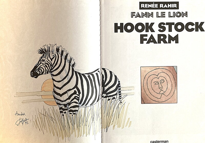 Un zébre par Renée Rahir - Dédicace