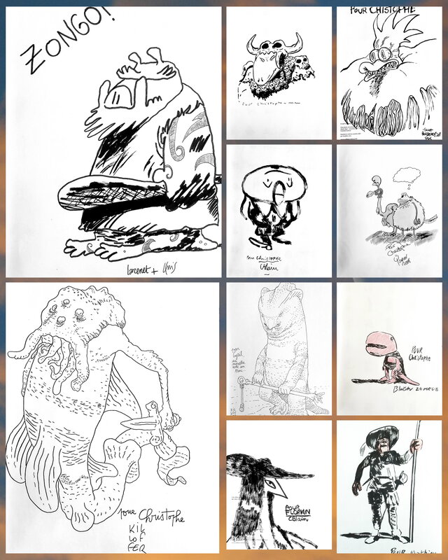 Christophe Blain, Blutch, Killoffer, Yoann, Boulet, ■ 10 dédicaces de Donjon ■  # 1 de 4 - Les invités - Dédicace