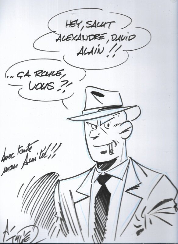 Alain Julié, Jeff Mistral - dédicace sur le tome 1 - Sketch