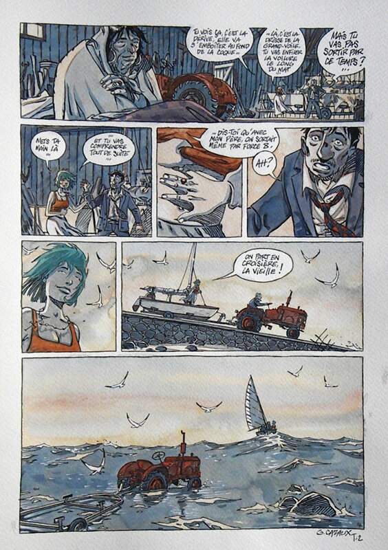 En vente - Le grand Large – TOME 2 – Planche originale – Page 14 – Gilles Cazaux - Planche originale