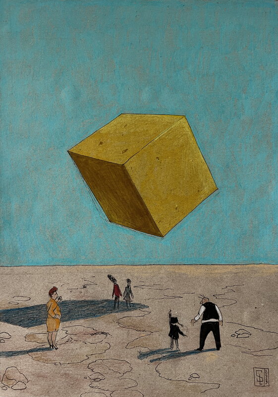 Stephan Louwes, Nero hommage - De knalgele kubus - Illustration originale