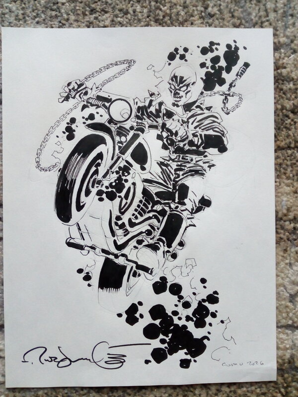 En vente - Ghost rider / rick leonardi - Illustration originale