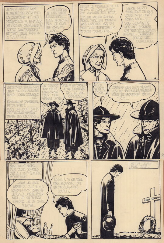 En vente - Don Bosco pl.14 par Jijé - Planche originale