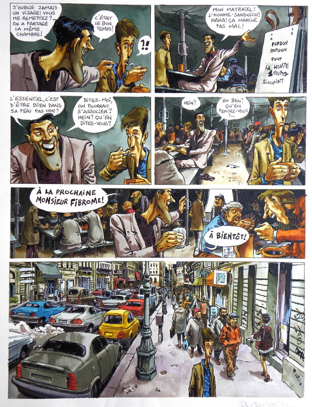 En vente - Le Singe et la Dame Blanche – Planche originale n° 69 – nicolas Dumontheuil - Planche originale