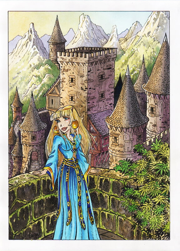 En vente - Altaïs, Couchant par Philippe Luguy - Illustration originale