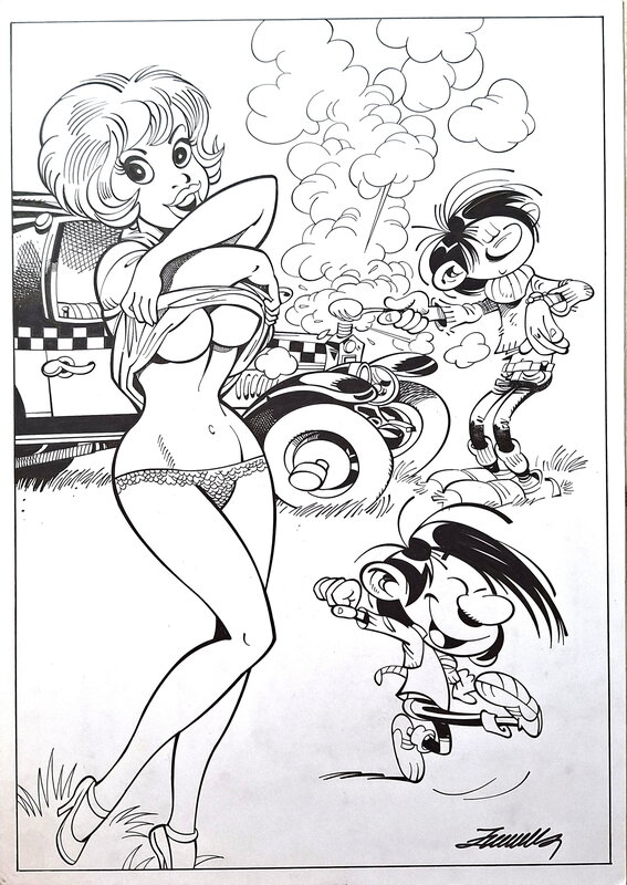Slavisa Cirovic, Nathalie, Gaston et Gastoon - Original Illustration