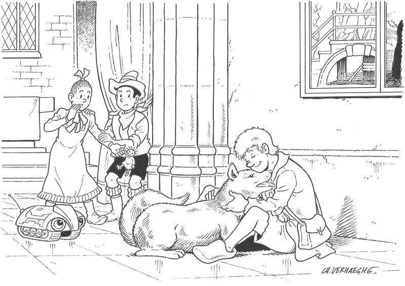 Suske en Wiske par Studio Vandersteen, Christian Verhaeghe - Illustration originale