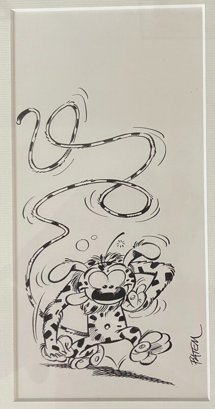 Marsupilami éméché by Batem - Original Illustration