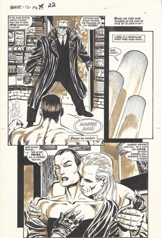 En vente - Namor #12 page 22 par John Byrne - Illustration originale