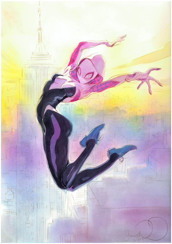 Spider Gwen par Yannick Corboz - Illustration originale