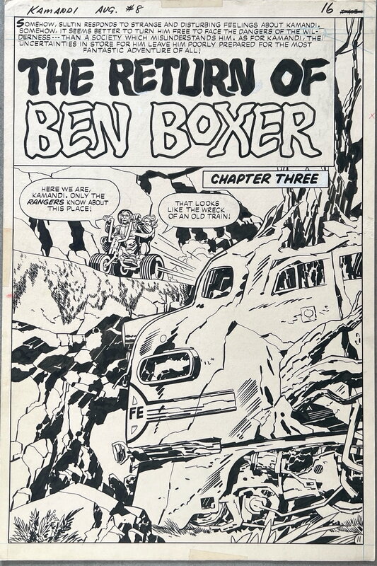 En vente - Kamandi #8 page 6 par Jack Kirby, Mike Royer - Planche originale