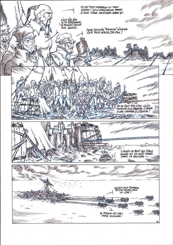 For sale - « L’oubliée du radeau de la Méduse »- Planche originale – Page 14 – Gilles Cazaux - Comic Strip