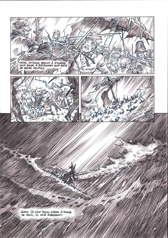 For sale - « L’oubliée du radeau de la Méduse »- Planche originale – Page 52 – Gilles Cazaux - Comic Strip