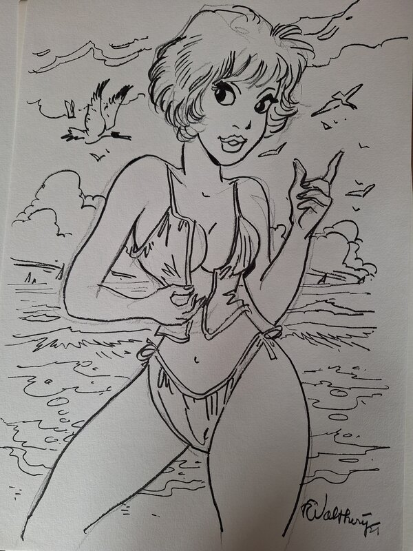 En vente - Natacha bolero par François Walthéry - Illustration originale