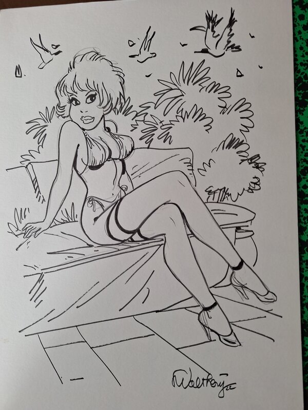 En vente - Natacha sofa par François Walthéry - Illustration originale