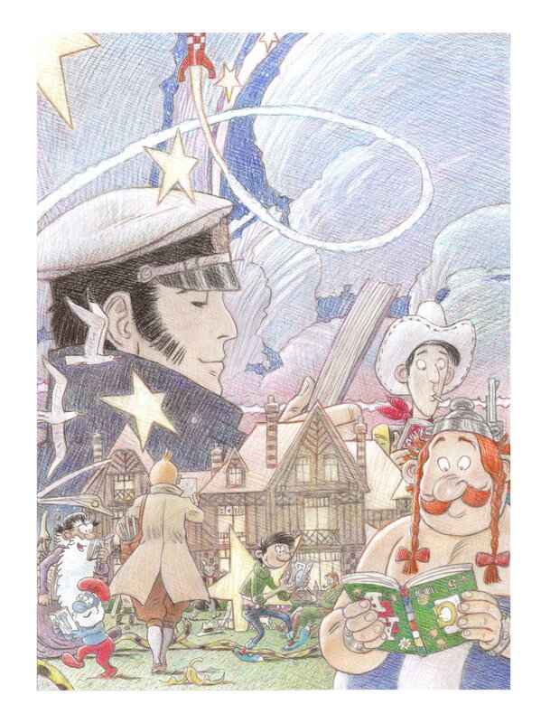 En vente - Belle famille par Andréi Arinouchkine - Illustration originale
