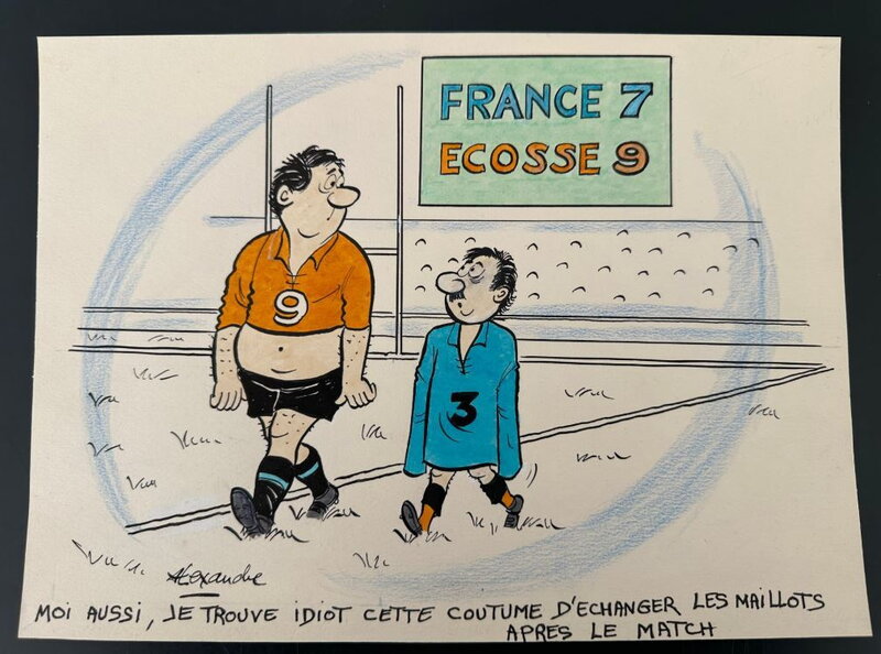 Alexandre (Robert Huet) - France Ecosse Rugby - Illustration originale