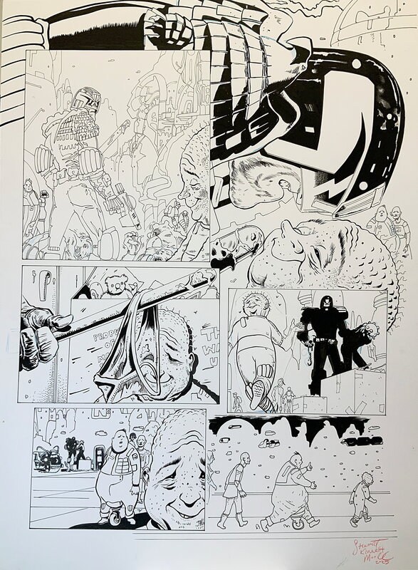 Stewart Kenneth Moore, JUDGE DREDD: The UNREALISTS, Page 4 original Inks. - Planche originale