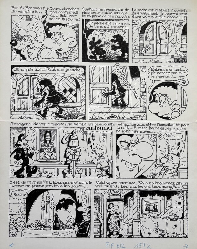 Poirier, Supermatou, Le Manoir du mystère, planche n°2, PifGadget#610, 1980. - Planche originale