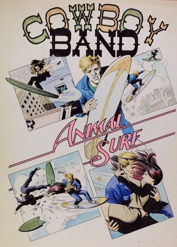 unknown, Cowboy band animal surf - Planche originale