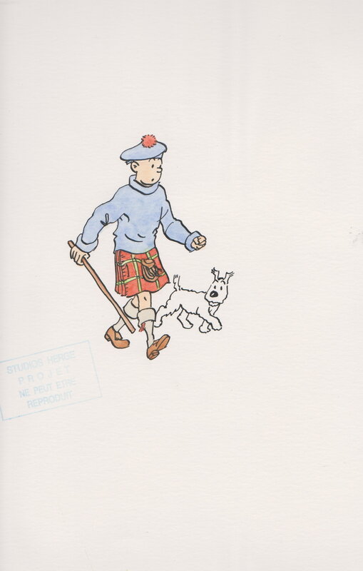 Studios Hergé, Tintin et Milou - L'ile noire - Illustration originale