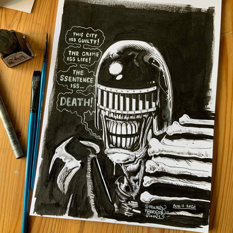 Judge Death Sketch by Stewart Kenneth Moore - Sketch