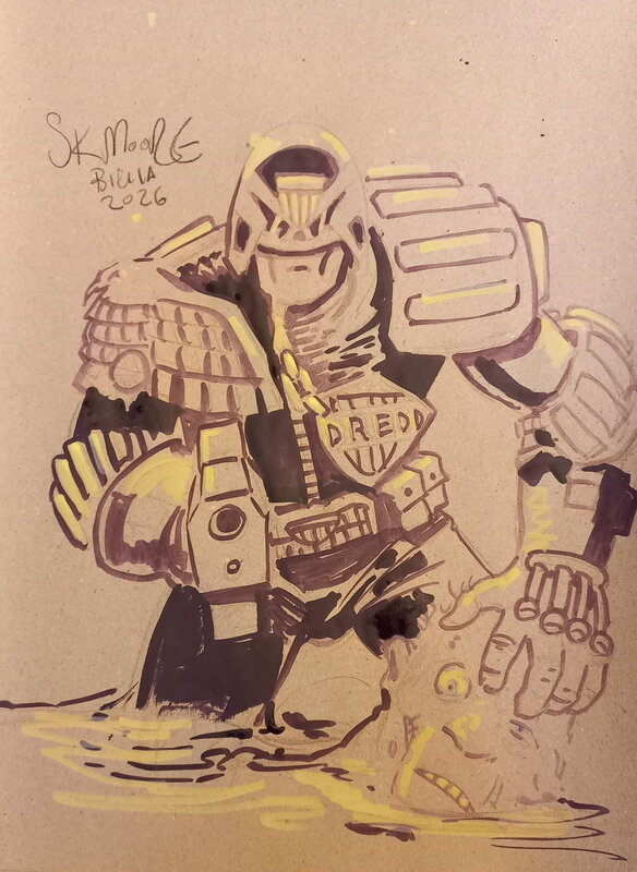 Stewart Kenneth Moore, Judge Dredd Con Sketch - Dédicace