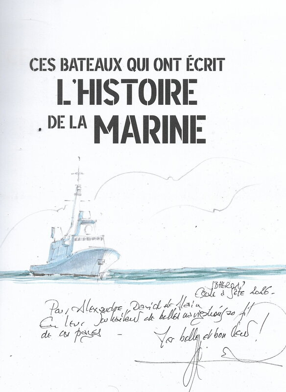 Jean-Benoît Héron, Dédicace sur l'album Ces bateaux qui ont écrit l'histoire de la marine - Sketch