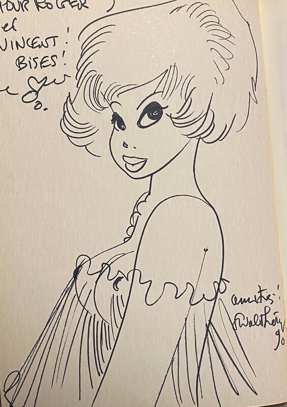 François Walthéry, illustration originale, Natacha en nuisette, 