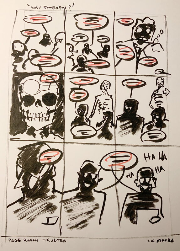 En vente - Stewart Kenneth Moore, ‘How Powerful is it?’ Prelim Sketch for PROJECT MKUltra - Planche originale