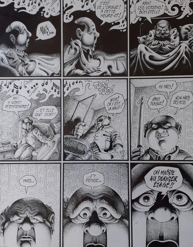 philippe caza, Du bruit au plafond(1979) / Scènes de la vie de banlieu - Planche originale
