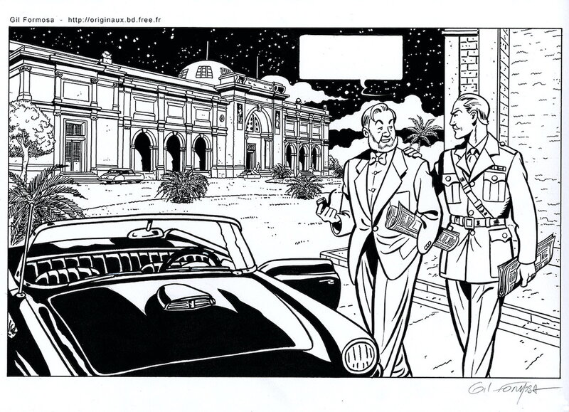 Gil Formosa, Edgar Pierre Jacobs, Blake et MORTIMER Publicité - Planche originale