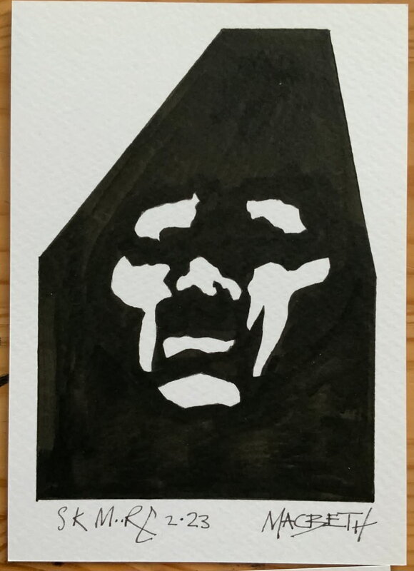 Stewart Kenneth Moore, Witch. Macbeth Sketchcard Gosh London. - Planche originale